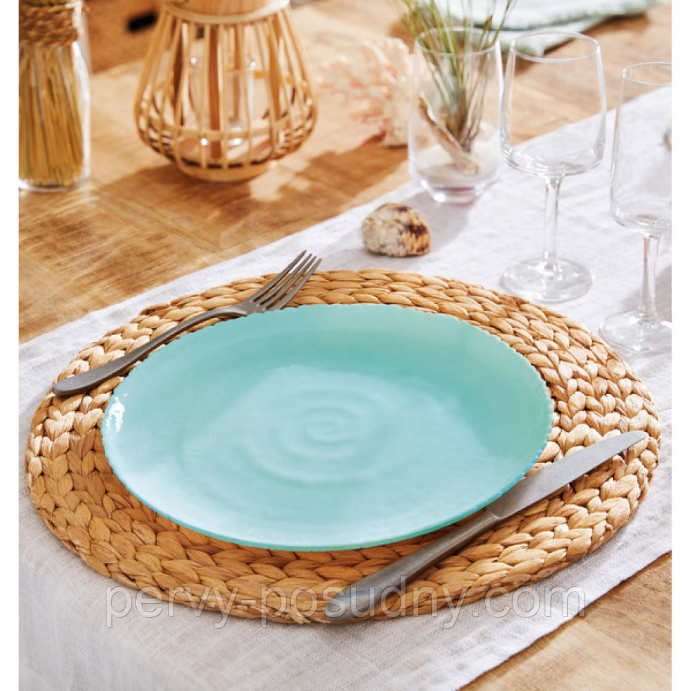 Тарілка обідня бірюзова Luminarc Ammonite Turquoise 26 см P9918