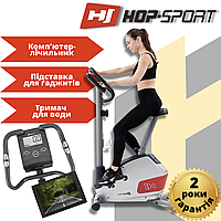 Велотренажер магнитный Hop-Sport HS-035H Leaf Серебристый, Кардиотренажер велотренажер для дома до 135 кг