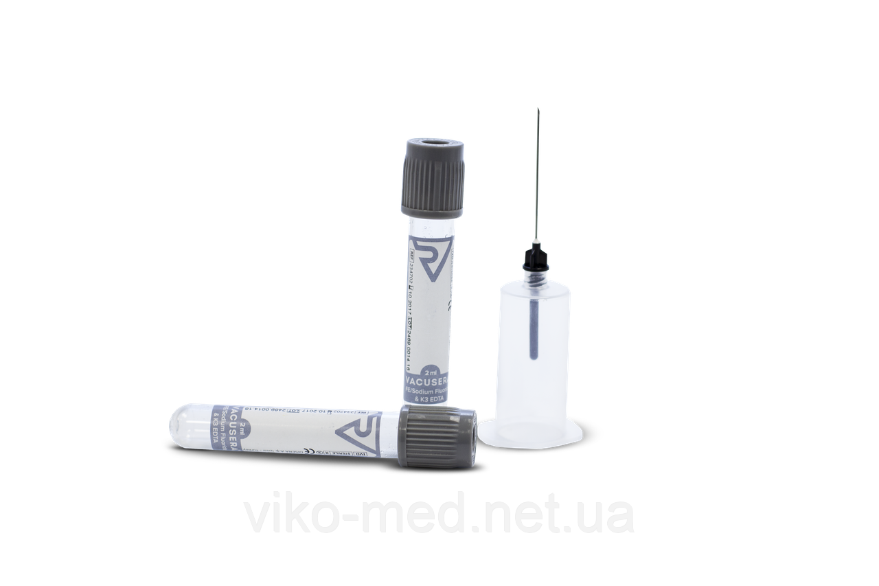 Пробирка вакуумная для забора крови VACUMED, 4 мл, с фторидом натрия и ...