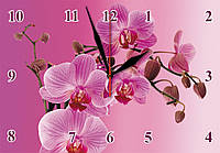 Настенные часы на стекле "Пурпурная орхидея" кварцевые