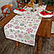 Доріжка на стіл  Червоні сніжинки на білому розмір  розмір 50 х 140 см, фото 2