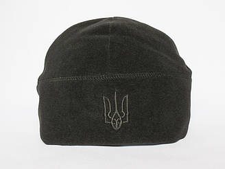 Шапка Чорна Флісова з Тризубом. Шапки Чорні