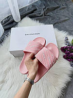 Balenciaga Slides Small Logo Pink