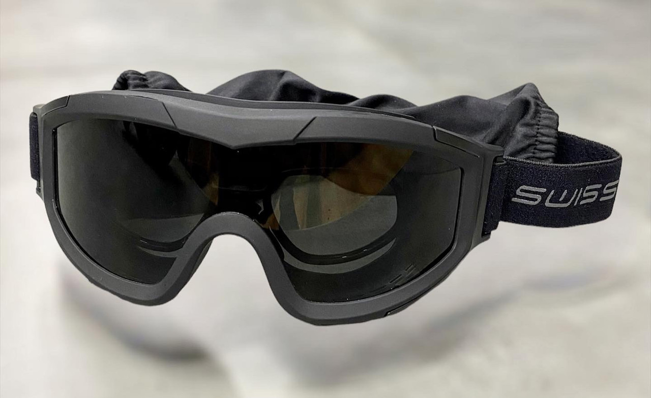 Маска балістична Swiss Eye F-Tac, Чорна, Лінзи: прозорі, помаранчеві, затемнені, тактичні окуляри