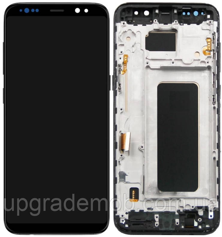 Дисплей модуль тачскрин Samsung G955 Galaxy S8+ чорний TFT з рамкою Midnight Black