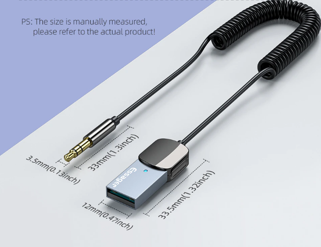 Переходник Aux-Bluetooth Essager со штекером 3,5 мм mini jack Bluetooth ...