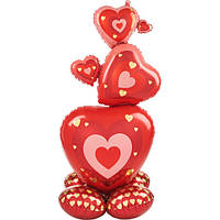 Фольгированный шар для декора на пол AirLoonz, Горящие Сердца