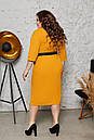 Жіноча приталена гірчична сукня міді на блискавці, фото 5