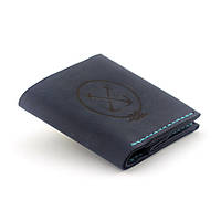 Шкіряний гаманець Wallet Square з відділенням для монет Темно-синій (as120103)