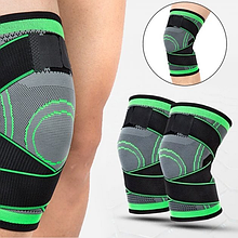 Бандаж колінного суглоба спортивний еластичний KNEE SUPPORT Зелений Хіт!