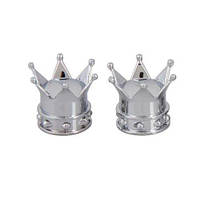 Ковпачки на ніпель для велосипеда, мотоцикла, скутера Alitek Корона Silver, 2 шт.