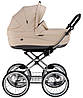 Коляска 2 в 1 класична Roan Emma (14"хром) E18 бежева шкіра - бежева шкіра (строчка), фото 2