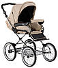 Коляска 2 в 1 класична Roan Emma (14"хром) E18 бежева шкіра - бежева шкіра (строчка), фото 5