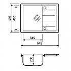 Світло сіра гранітна мийка 645х495х200 Adamant Anila, фото 8