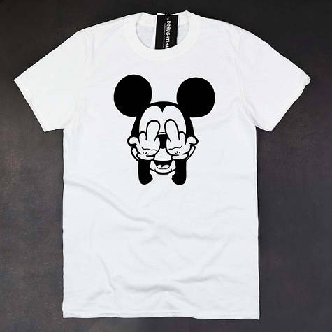 Унісекс-футболка з принтом "Mickey Mouse fuck".