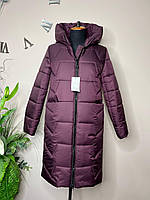 Удлиненная зимняя женская куртка 117 / р.48-64 / бордо