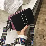 Сумка жіноча Camera Bag з текстильним ремінцем у стилі Marc Jacobs (чорна), фото 2