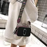 Сумка жіноча Camera Bag з текстильним ремінцем у стилі Marc Jacobs (чорна), фото 7