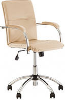Комп'ютерне офісне крісло для персоналу Самба Samba S GTP Tilt CHR10 екошкіра eco-01 бежевий Новий Стиль