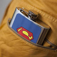Подарочная фляга для алкогольных напитков "Superman" (туристическая подарочная фляга)
