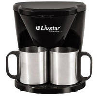 Кавоварка, крапельна Livstar + 2 чашки (Нержавіюча сталь) 650 Вт