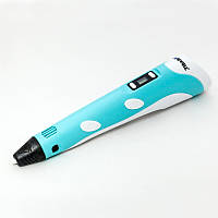 3D-ручка c LCD дисплеем и экопластиком для 3Dрисования 3D Pen 2 Голубая! Quality