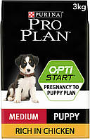 Сухой корм PRO PLAN Medium Puppy для щенков средних пород, с курицей 3 кг (7613035114869)