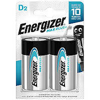 Батарейка лужна Energizer Max Plus LR20, D, 1.5V, блістер 2 шт.