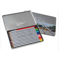 Олівці акварельні Marco Raffine 12 кольорів у металі