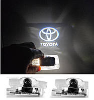 Штатная LED подсветка двери с логотипом Toyota (Тойота) Camry Corolla Land Cruiser PRADO Sequoia Tundra Verso