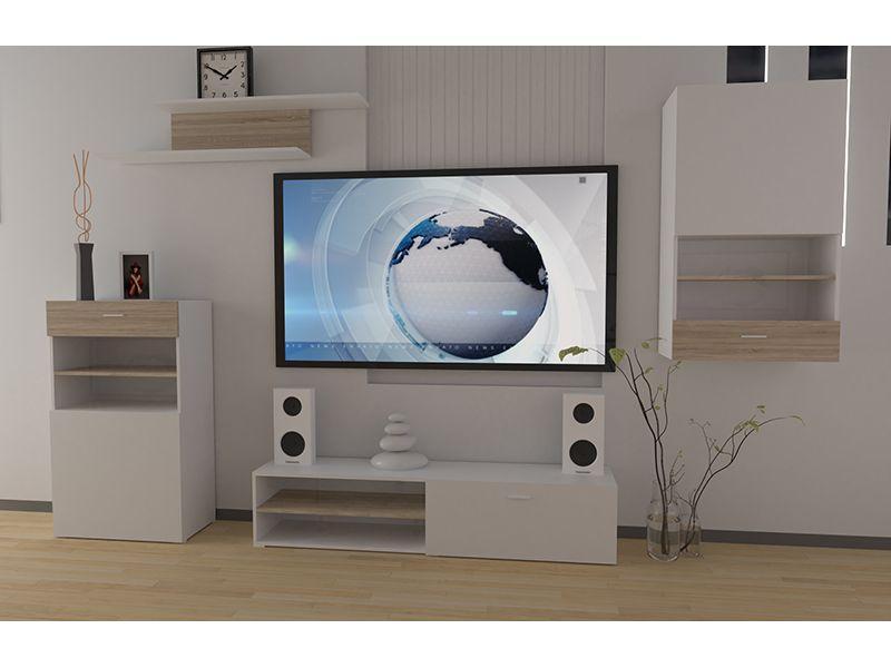 Стенка Lina Дуб Сонома/Белый — Купить Недорого на Bigl.ua (1705666165)