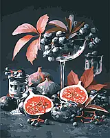 Картина по номерам Натюрморт с инжиром и виноградом 50*40 см