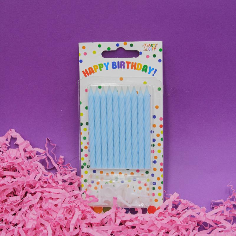 Свічки для торта Виті 10шт | Блакитний