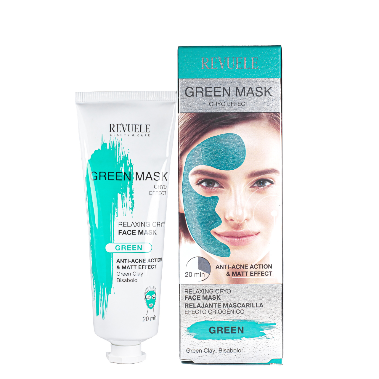 Маска для обличчя від акне Revuele Anti-Acne Green Face Mask Cryo Effect 80 мл