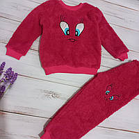 Пижама для девочки теплая махрова 5-6 лет