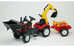 Дитячий трактор на педалях з причепом та ковшем Falk 2051CN