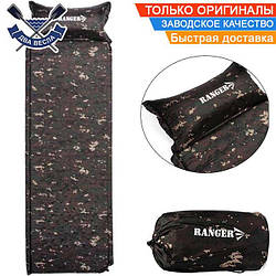 Самонадувний килимок Batur Camo до 100 кг 185х60х2,5 см + ЧОХОЛ туристичний килим самонадувний Ranger