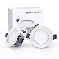 Точковий смарт світильник RGBW Smart Led Downlight Bluetooth Mesh 9W, голосове управління