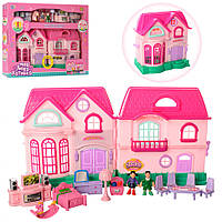 Розкладний ляльковий будиночок 16526 D з меблями, ігровий будиночок для ляльок лол і барбі пластиковий
