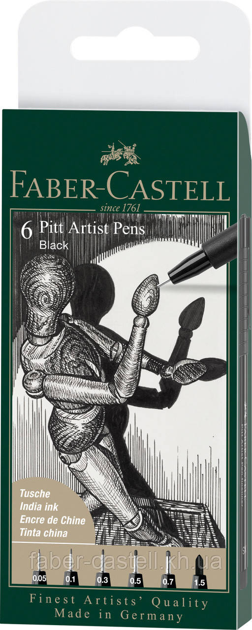 Faber Castell Pitt Artist Pens Comic Colouring - Wallet of 6 267196