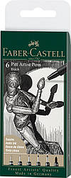 Набір капілярних ручок Faber-Castell PITT ARTIST PEN колір чорний 6 шт. (XXS, XS, S, F, M, 1,5), 167154