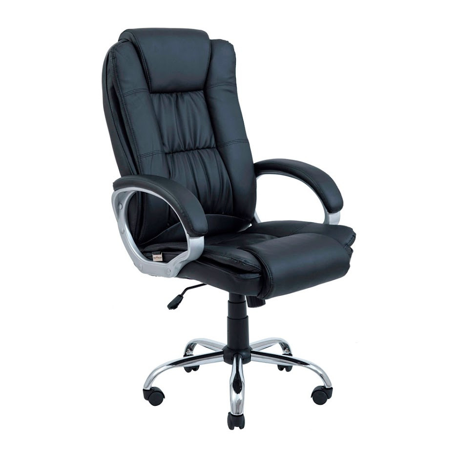 Офісне крісло комп'ютерне Richman Каліфорнія хром чорний кожзам для керівника