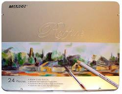 Акварельні олівці Marco Raffine 24 кольору в металі