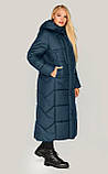 Пальто жіноче зимове Сандра у стильному кольорі хвиля, розміри 44-62, фото 4
