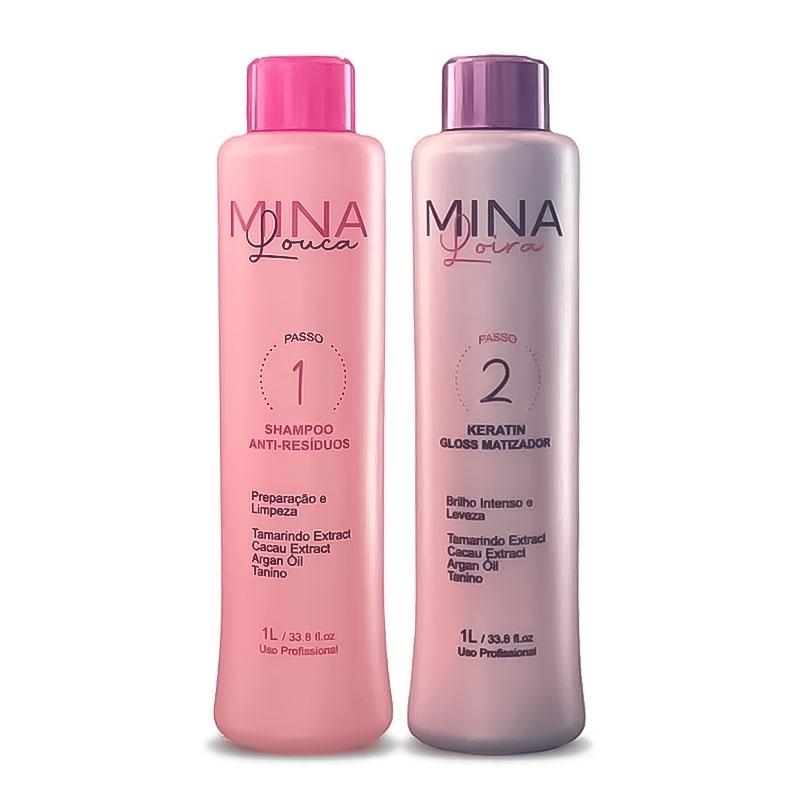 Кератин Nuance Mina Louca Loira Gloss Matizador, набір 2х1000 мл