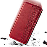 Чехол на Xiaomi Redmi 10  (50447_3)  Красный кожаный чехол на ксиоми сяоми редми 10, фото 2