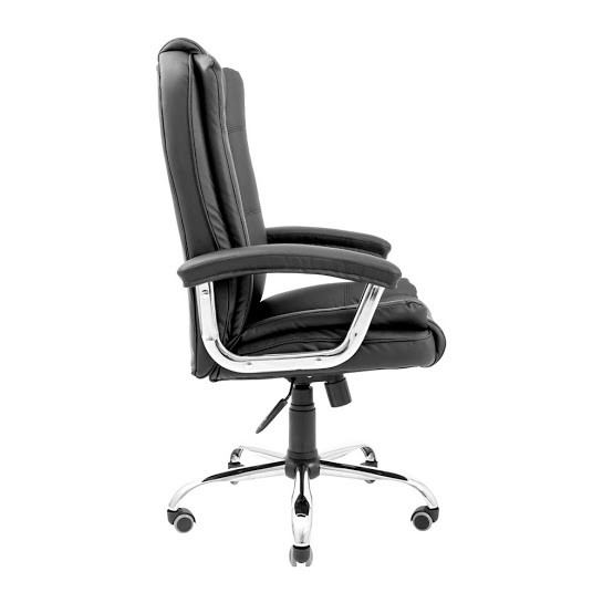 Офисное кресло руководителя Richman Калифорния хром кожзам черный подлокотник-трапеция - фото 3 - id-p1705742202