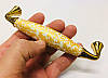 Ручка-скоба із золотим орнаментом 2527-007-2M-128 латунь з керамікою 128 мм, фото 4