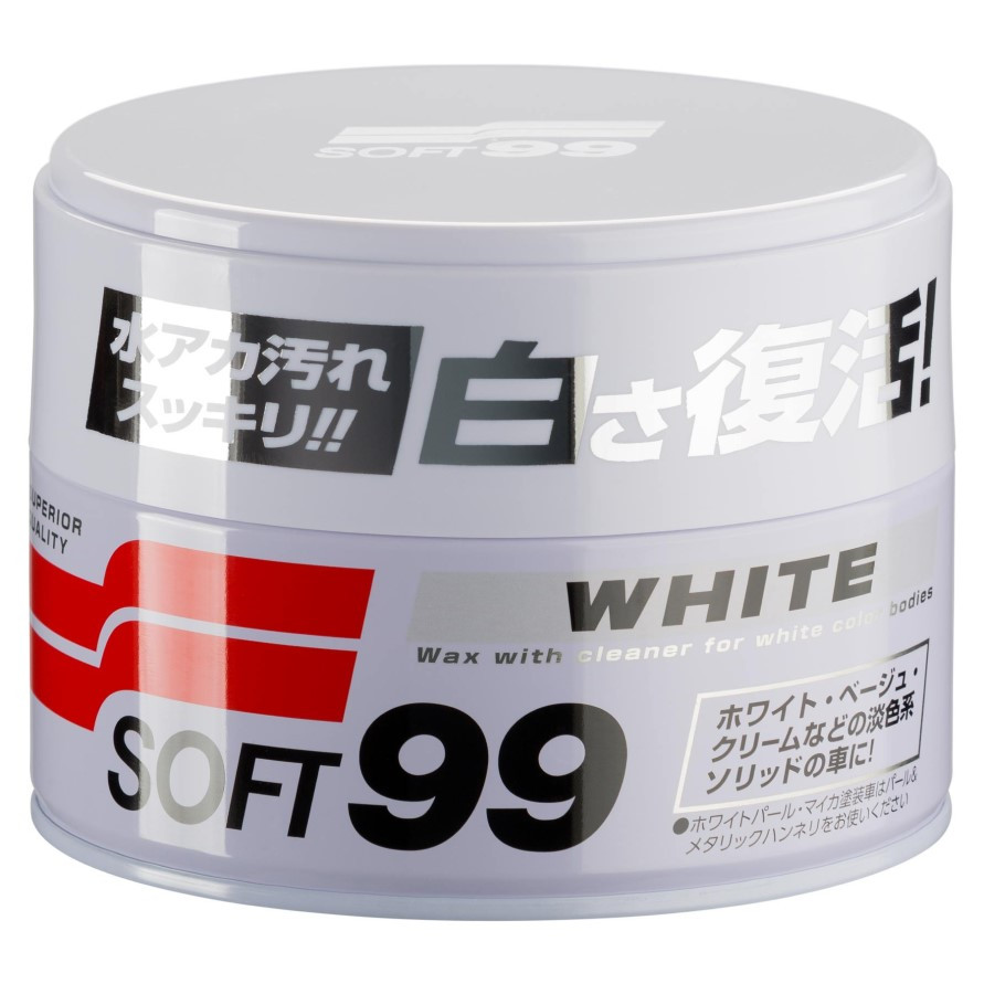 Очищуючий віск SOFT99 White Super для білих авто 350 г