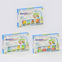 Мобіль музичний на дитяче ліжечко карусель з іграшками для новонароджених Jie Gao 6568 ABC